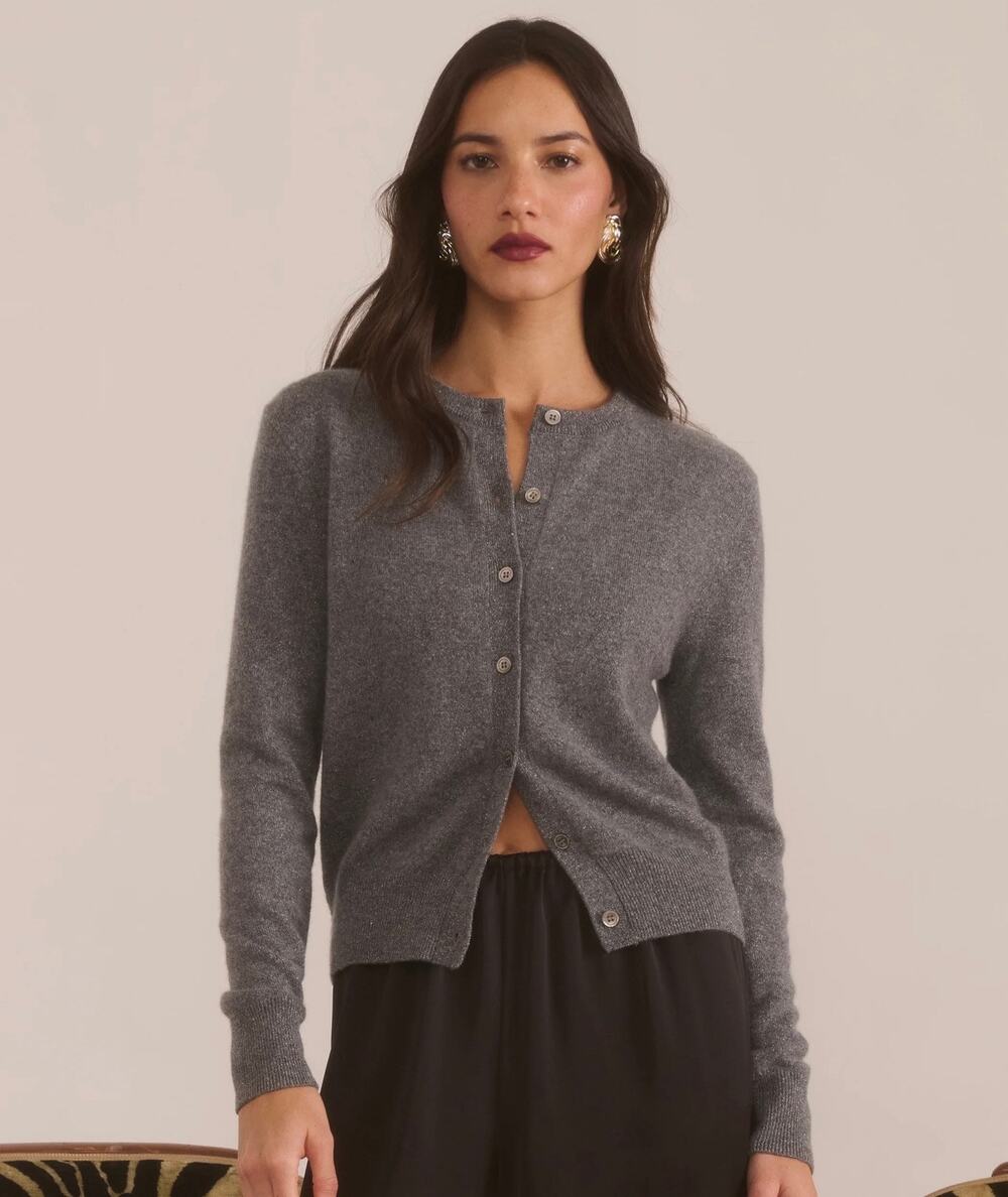 New NWT CAARA Finley gray Cashmere Cardigan $222 Sz M